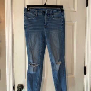 American Eagle Outfitters Women's Distressed Blue Skinny Jeans